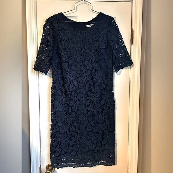 she and sky lace dress She And Sky Light Blue Swiss Dot Tiered Dress Large main image 1